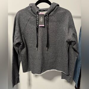 CALVIN KLEIN Fleece Relaxed Fit Hoodie in Gray Grey Size SMALL NWT
